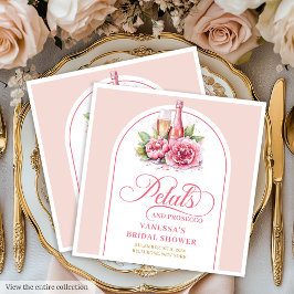 Stylish Petals and Prosecco Personalized Napkins Pappersservett