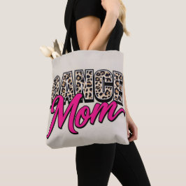 Stylish Pink Script Animal Print Carryall tote bag Tygkasse