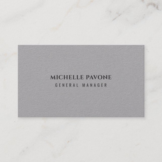 Stylish Premium Grey Simple Plain Professional Visitkort (Framsida)