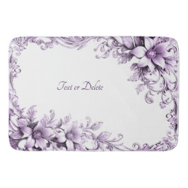 Stylish Purple Flowers Bath Mat Badrumsmatta