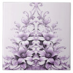 Stylish Purple Flowers Ceramic Tile Kakelplatta<br><div class="desc">Beautiful Stylish Purple Flowers Ceramic Tile</div>