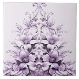 Stylish Purple Flowers Ceramic Tile Kakelplatta