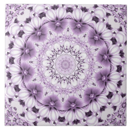 Stylish Purple Flowers Ceramic Tile Kakelplatta