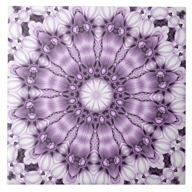 Stylish Purple Flowers Ceramic Tile Kakelplatta (Framsidan)
