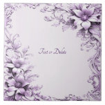 Stylish Purple Flowers Ceramic Tile Kakelplatta<br><div class="desc">Beautiful Stylish Purple Flowers Ceramic Tile</div>