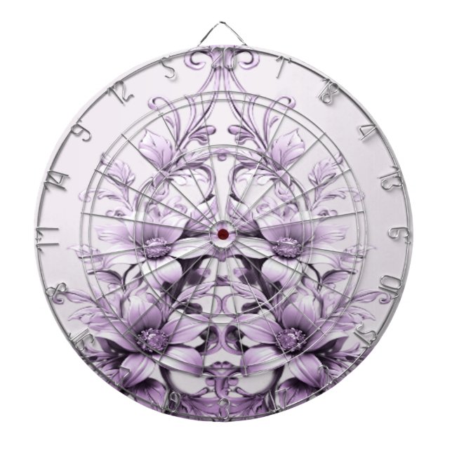 Stylish Purple Flowers Dartboard Darttavla (Framsidan)