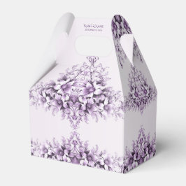 Stylish Purple Flowers Favor Box Presentaskar