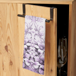 Stylish Purple Flowers Kitchen Towel Kökshandduk