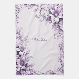 Stylish Purple Flowers Kitchen Towel Kökshandduk