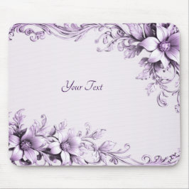Stylish Purple Flowers Mousepad Musmatta