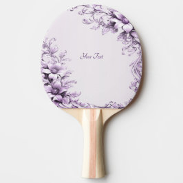 Stylish Purple Flowers Ping Pong Paddle Pingisracket