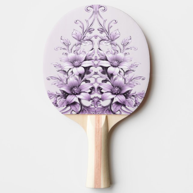 Stylish Purple Flowers Ping Pong Paddle Pingisracket (Framsidan)