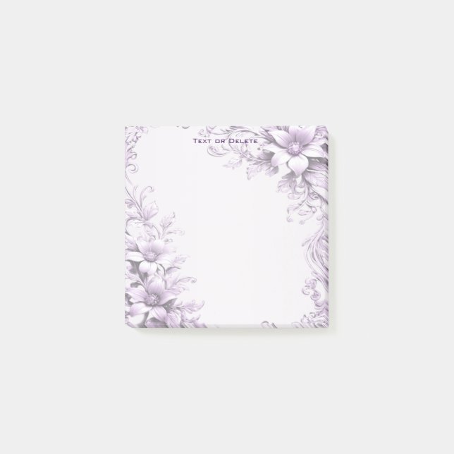 Stylish Purple Flowers Post it Notes Post-it Block (Framsida)