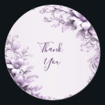 Stylish Purple Flowers Sticker Runt Klistermärke<br><div class="desc">Beautiful Stylish Purple Flowers Sticker</div>