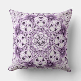 Stylish Purple Flowers Throw Pillow Kudde
