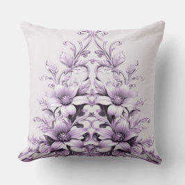 Stylish Purple Flowers Throw Pillow Kudde