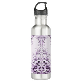 Stylish Purple Flowers Water Bottle