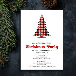 Stylish Red Black Plaid Christmas Event Invite Inbjudningar