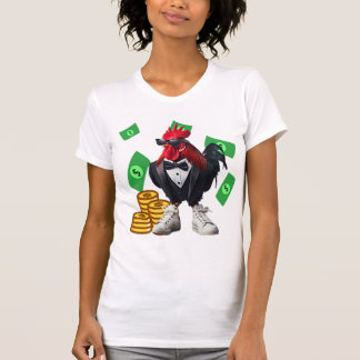 Stylish Rooster with Money and Sunglasses T Shirt