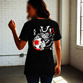 Stylish Samurai Cat Japan Soccer For Football fans T Shirt