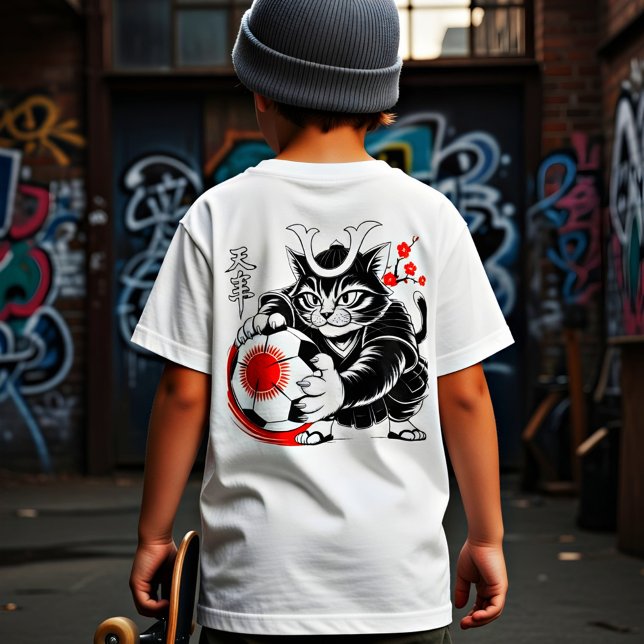 Stylish Samurai Cat Japan Soccer For Football fans T Shirt (Skapare uppladdad)