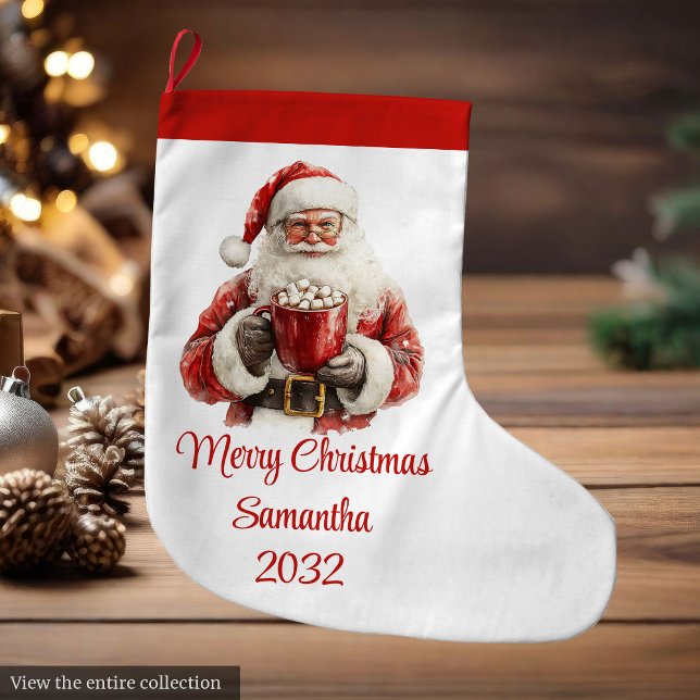 Stylish Santa Claus Editable Christmas Stocking Stor Julstrumpa (Stylish Santa Claus Editable Christmas Stocking

)
