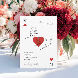 Stylish Script Casino Vegas Wedding Inbjudningar