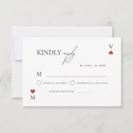 Stylish Script Vegas Casino Wedding OSA Kort