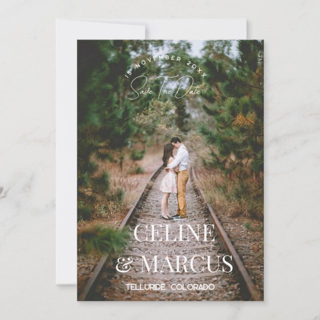 Stylish Simple Full Photo Double-sided Spara Datumet (Framsida)