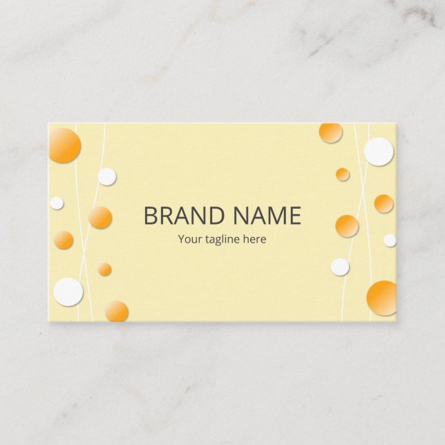 Stylish Simple Orange Yellow Dot Pattern Frame Visitkort (Framsida)