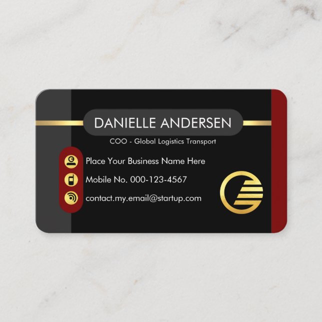 Stylish Startup Global Enterprise COO Visitkort (Framsida)