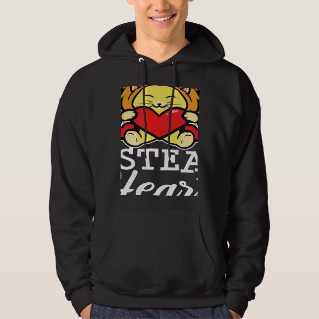 Stylish Statement Lion Heart Valentine's Day Love Hoodie (Framsida)