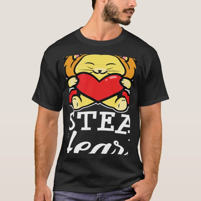 Stylish Statement Lion Heart Valentine's Day Love T Shirt (Framsida)