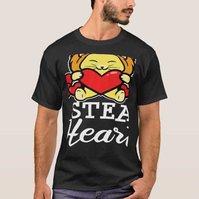 Stylish Statement Lion Heart Valentine's Day Love  T Shirt (Framsida)
