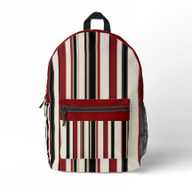 Stylish Striped Black Red Cream 