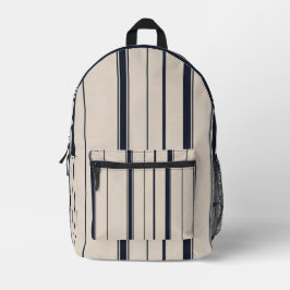 Stylish Striped Blue and Cream Backpack