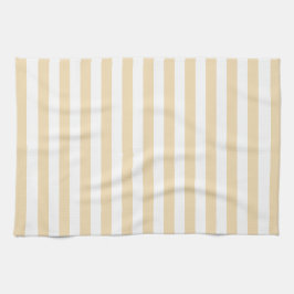 Stylish Striped White and Golden Blonde Kökshandduk