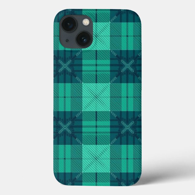 Stylish Tartan Plaid Green iPhone / iPad case (Baksida)