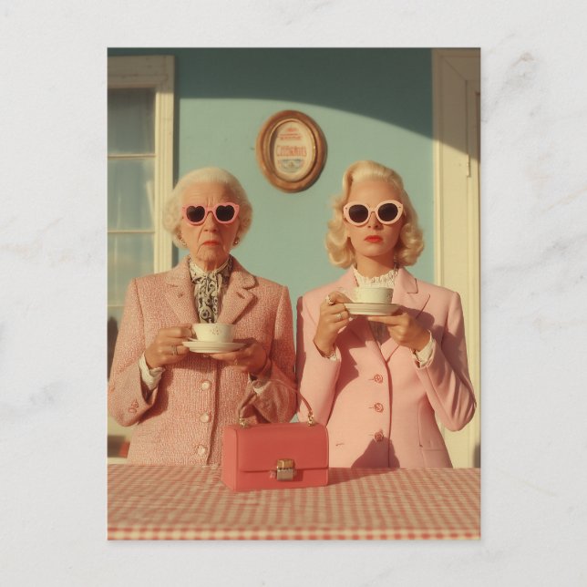 Stylish Tea Time Duo Vykort (Framsida)