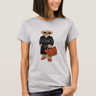 Stylish Teddy Bear Chic Trench Coat Bear Graphic T Shirt