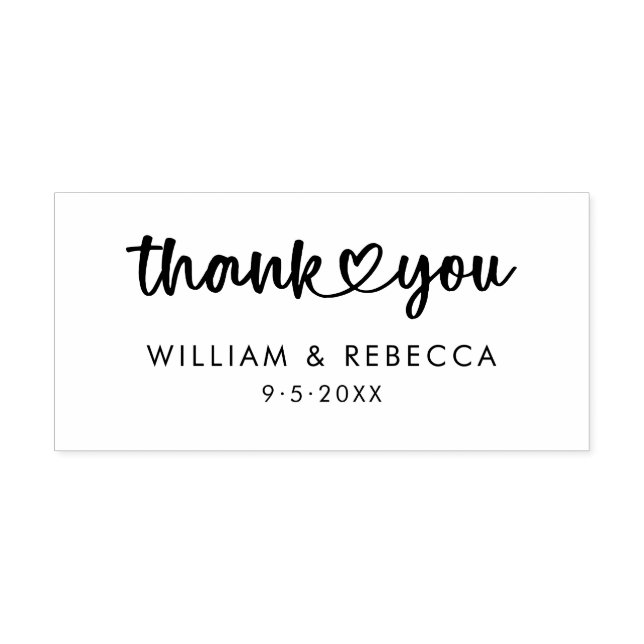  Stylish Thank You Custom Names | Date Script  Stämpel (Tryck)