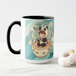 Stylish Two-Tone Panda Coffee Mug Mugg