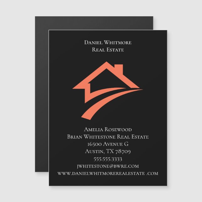 Stylish Unique Black Real Estate Agent (Fram/baksida)