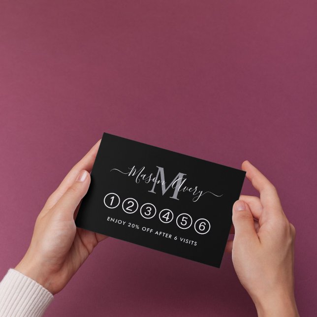Stylish Unique Black Real Estate Agent Lojalitetskort (Stylish Unique Black Real Estate Agent Loyalty Card)