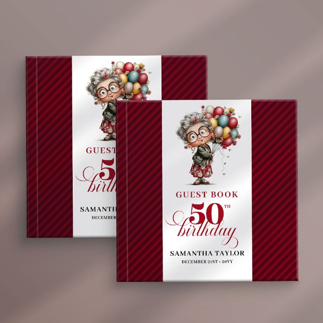 Stylish Whimsical Woman 50th Birthday Funny Book Gästböcker (Stylish Whimsical Woman 50th Birthday Funny Guest Book

)