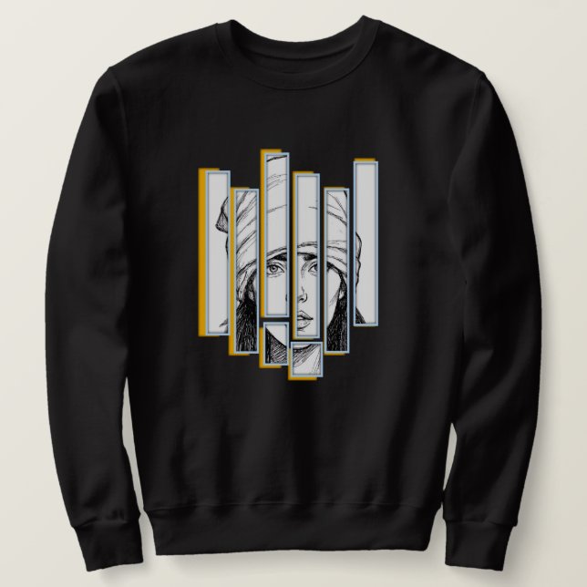 Stylish Women's Hoodie with Covered Head Artwork Lång Ärmad Tröja (Design framsida)
