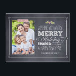 Stylishly Chalked Holiday Photo Card Postcard Helg Vykort<br><div class="desc">Celebrate the season with this modern and stylish holiday postcard from Berry Berry Sweet.</div>