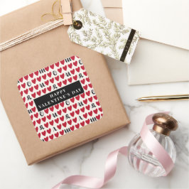 Stylist Cute Sweet Heart Mönster Stickers & Labels Fyrkantigt Klistermärke