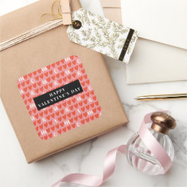 Stylist Cute Sweet Heart Mönster Stickers & Labels Fyrkantigt Klistermärke