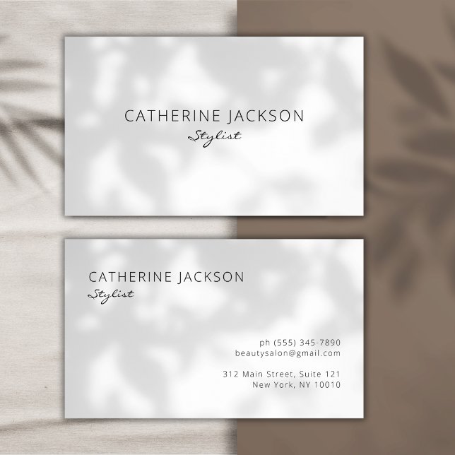 Stylist för moderna och minimalistiska Professione Visitkort (Modern & Minimalist Beauty Professionals Stylist Business Card)